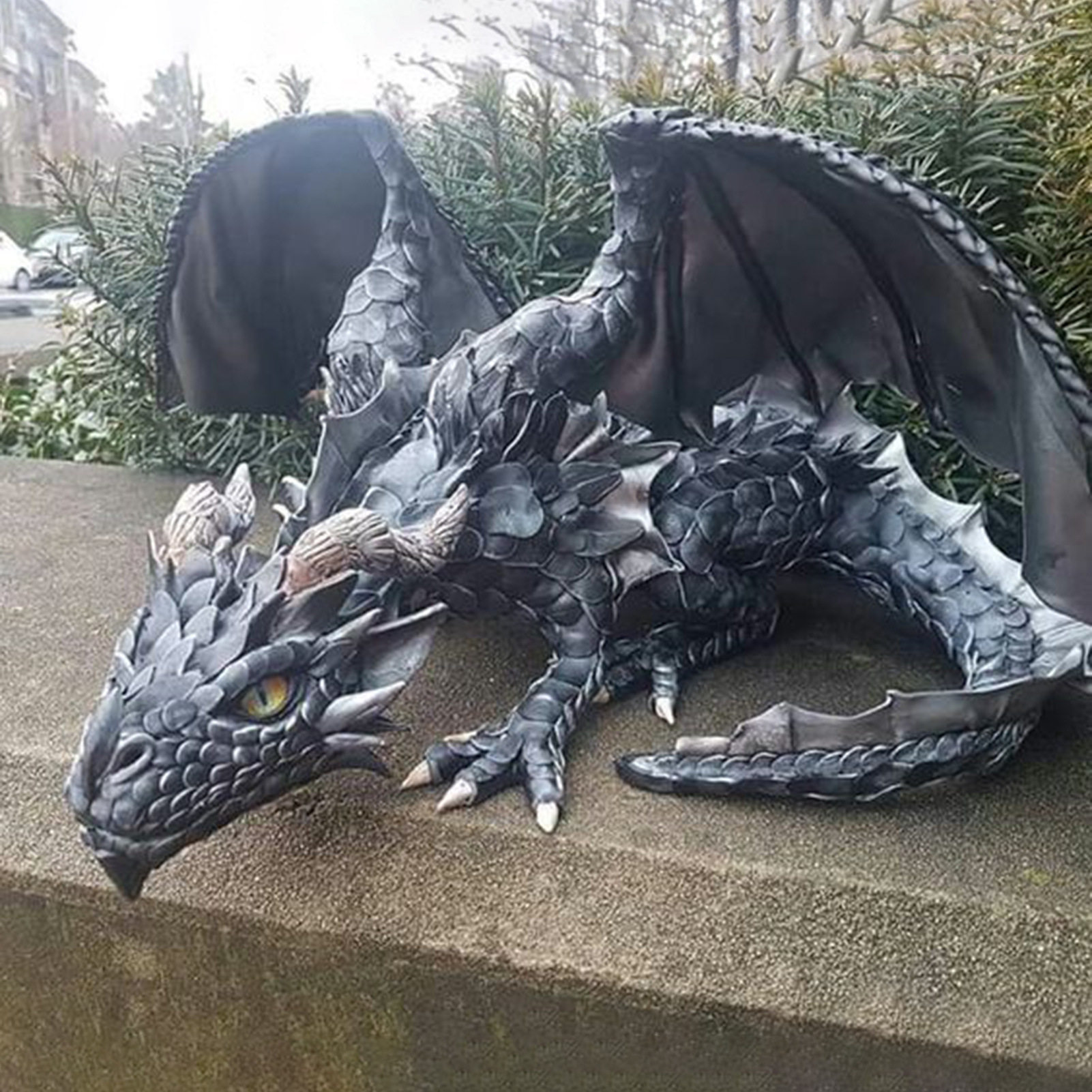 Big Squatting Dragon大蹲龍哥特式龍萬聖節裝飾樹脂工藝品擺件