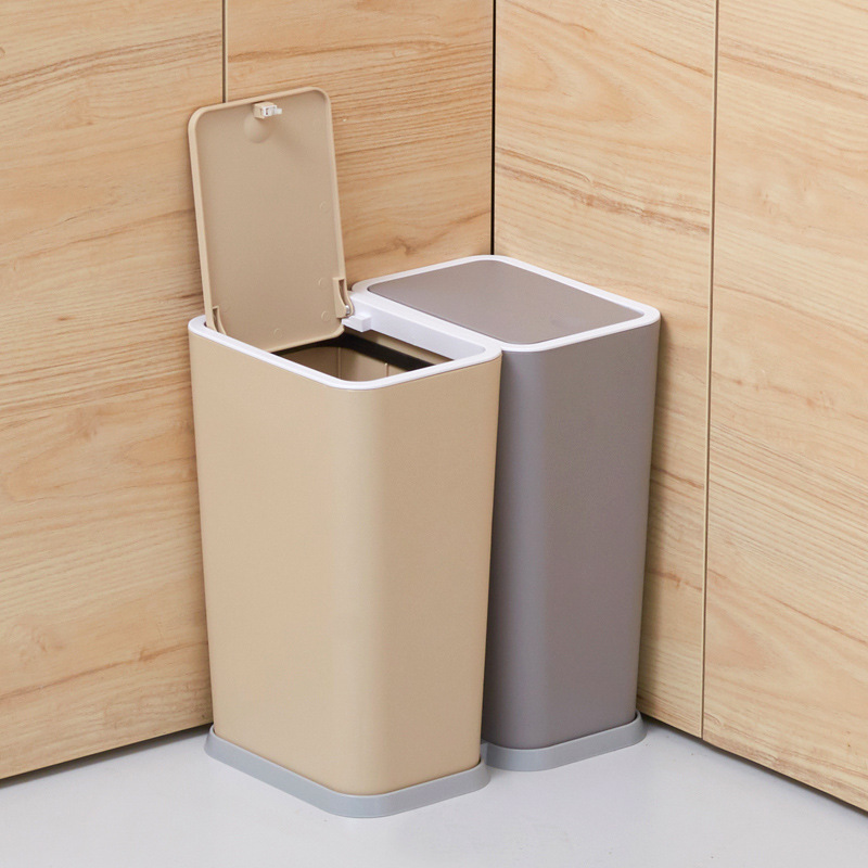 Classification combination narrow-shaped press elastic cover trash can toilet gap storage bucket living room rectangular trash can