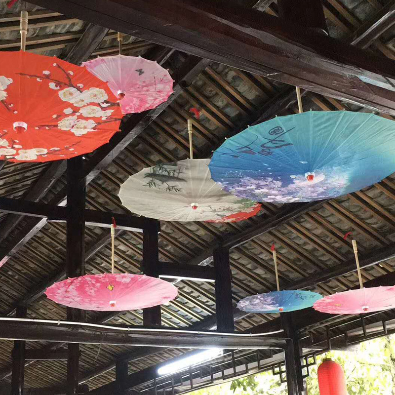 Rainproof and oil-proof paper umbrella wholesale silk umbrella scenic ceiling decoration dance catwalk umbrella air umbrella antique umbrella
