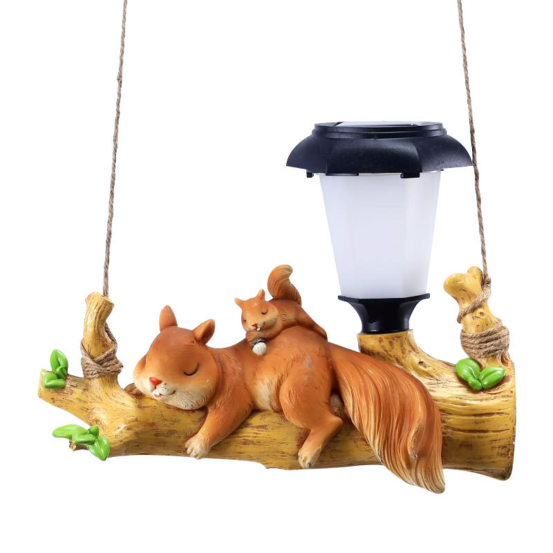 Solar Light Ornaments Squirrel Sloth Pendant Outdoor Garden Lawn Resin Decoration Creative Decoration Landscape Decoration