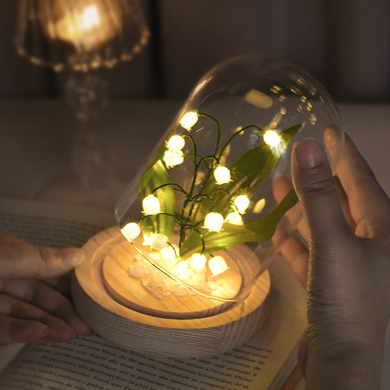Suzuki Orchid Night Light Decoration Handmade diy Material Bag Decoration Glass Garden Bedroom Ornaments Birthday Gift