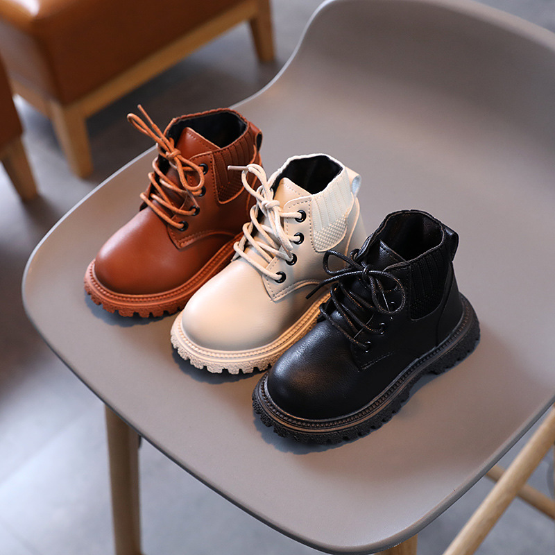 Autumn and Winter new children's shoes children's boots Martin boots foreign trade Boys' leather low-top cotton short boots girls' baby shoes