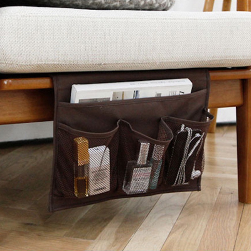 In stock sofa armrest remote control storage bag side hanging bag bedside mobile phone sundries multifunctional bedside storage bag