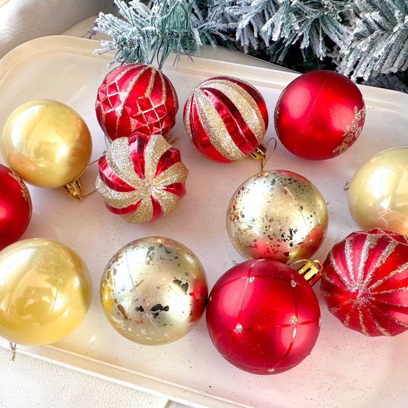 アマゾンクリスマス装飾用品6cm異形メッキプラスチックボール彩色クリスマスボールセットボールペンダント|undefined