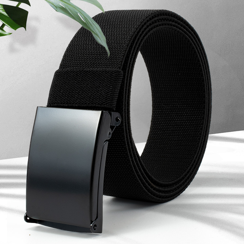 Manufacturer wholesale belt smooth buckle nylon woven elastic belt elastic tactical outdoor military training men's pants belt