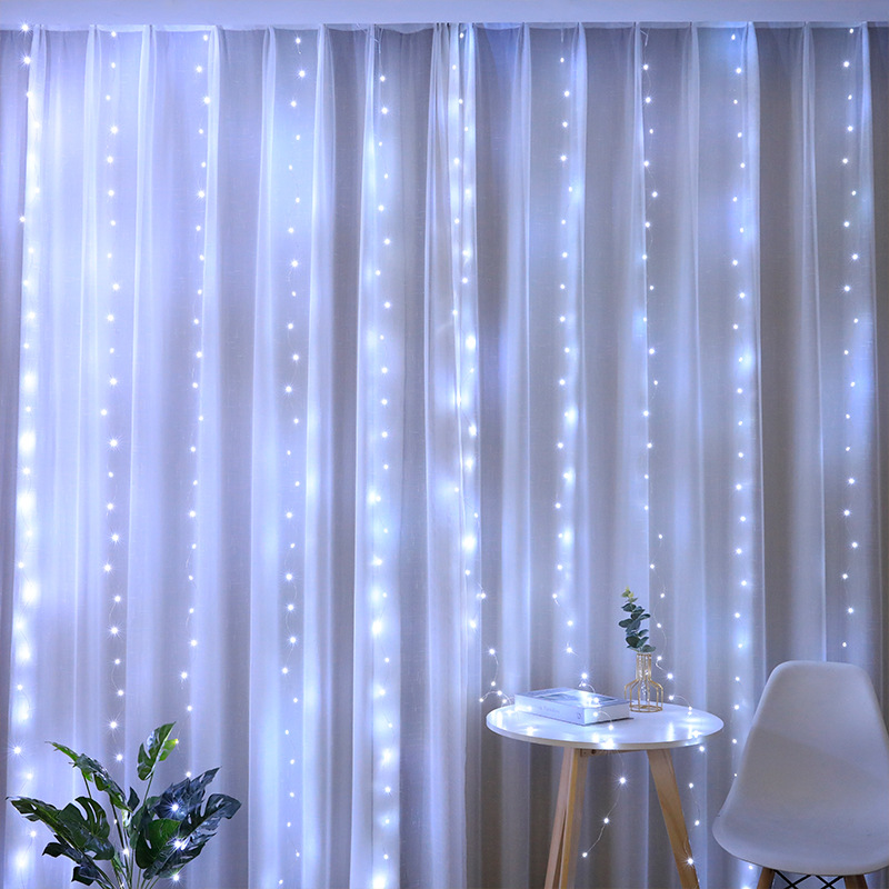 Factory direct supply led copper wire curtain light string usb remote control Christmas decoration atmosphere light string large wholesale