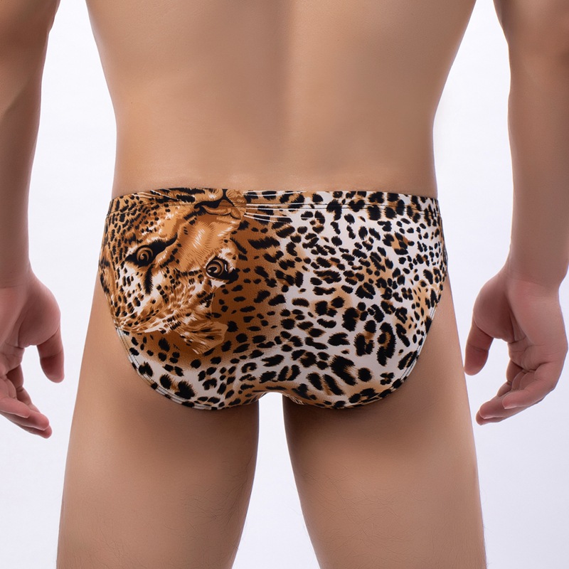 Factory direct men's triangle printing leopard snake print low waist sexy underwear a generation of hair