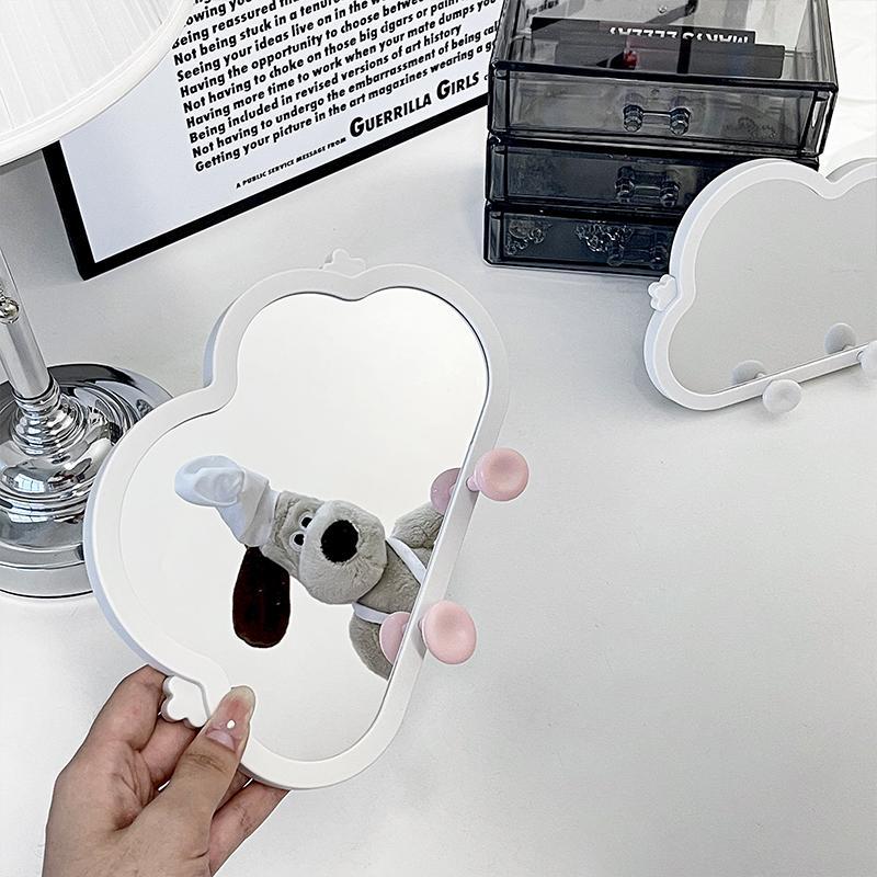 Simple mirror makeup mirror student dormitory cloud mirror dressing mirror cute desktop makeup mirror ins style portable mirror