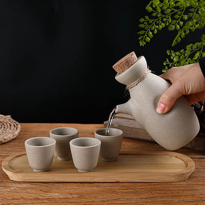 Japanese-style Liquor Wine Pot Liquor Ceramic Wine Set Household Restaurant Hot Wine Pot Warm Wine Pot Small Wine Glass Spirits Glass