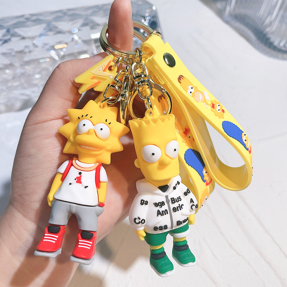 12 Simpson Cartoon Silicone Key Chain Doll Cute Pendant Toy Bag Pendant Keychain Small Jewelry