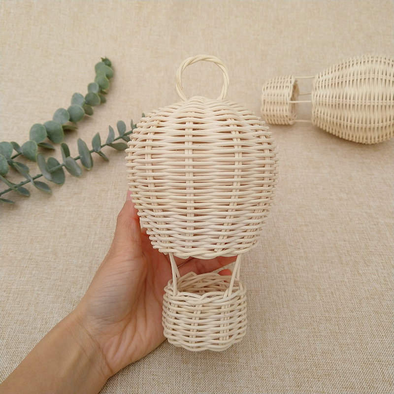 ins handmade rattan hot air balloon decoration children's room layout pendant home decoration wall hanging baby photography props