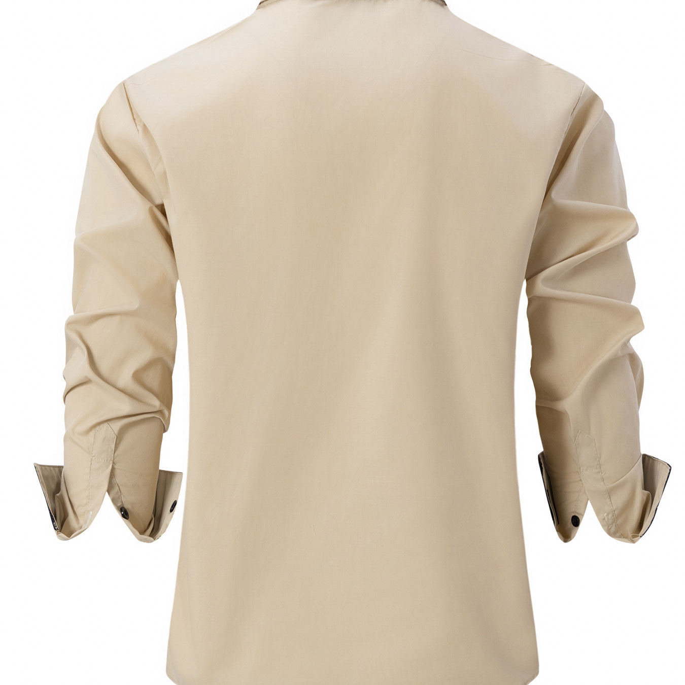 2024 new fashion men's spring and autumn cotton men's color matching business slim casual shirt long sleeve shirt