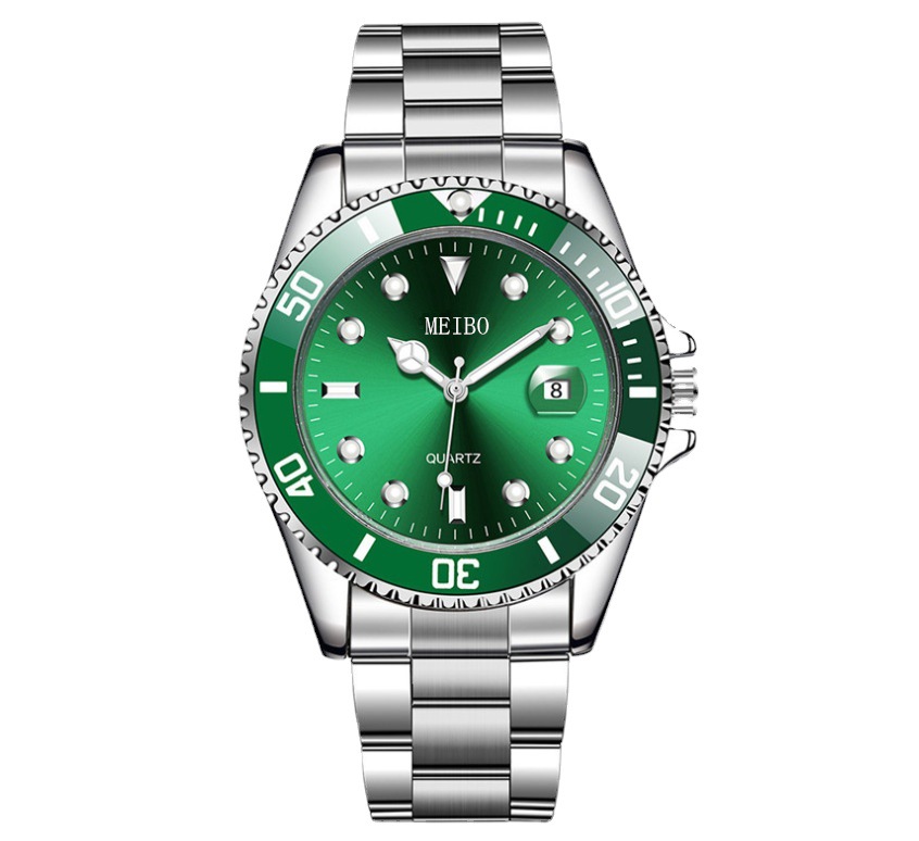 2020 Foreign Trade Explosions Magnifier Calendar Men's Watch Stall Live Explosions Water Ghost Green Watch