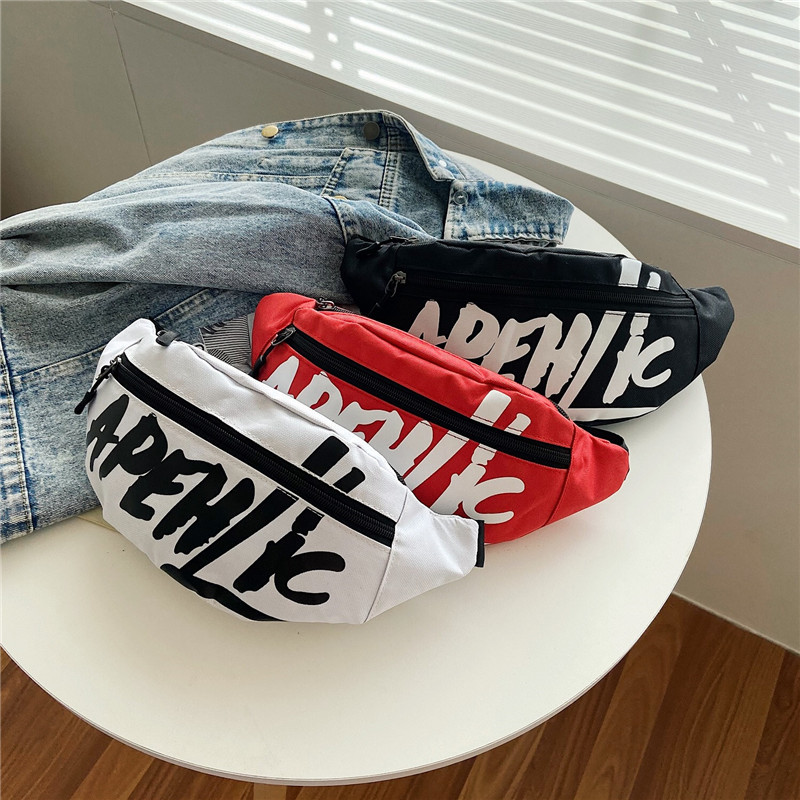 New Fashion Brand Men's and Women's Chest Bag Single Shoulder Crossbody Bag Single Shoulder Bag Motorcycle Korean Style Casual Small Waist Bag Men's Bag Fashion