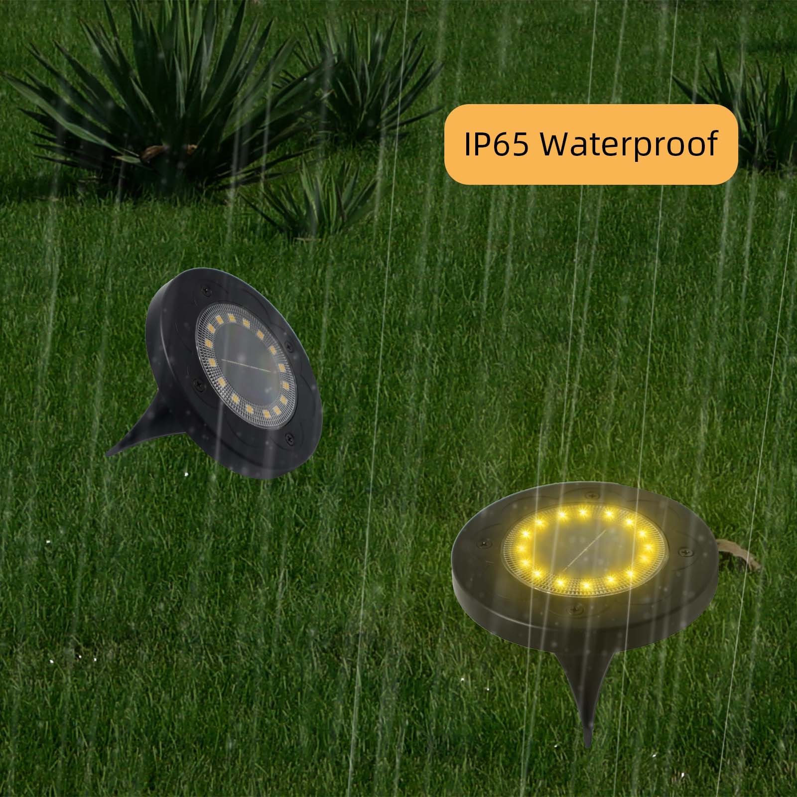 New solar underground lamp 16led black lawn lamp pattern decoration outdoor landscape lamp garden lawn lamp