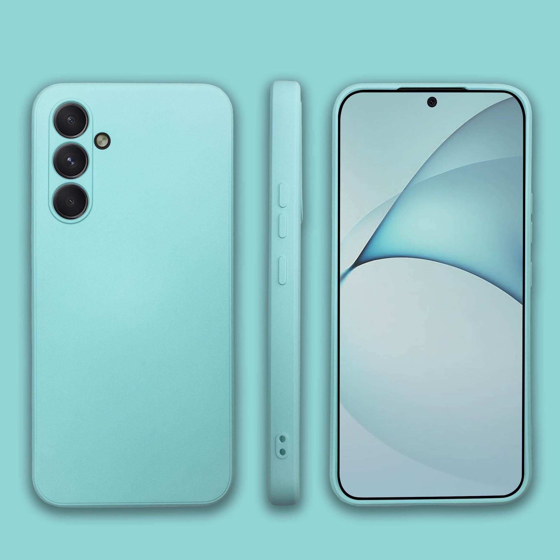 適用新款三星samsungA54手機殼純色素材手機套液態硅膠手機殼批發