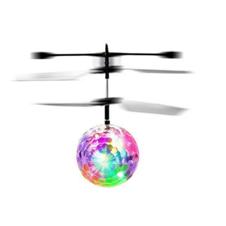 Factory direct novelty induction luminous crystal ball usb charging suspension flying ball fall-resistant colorful aircraft