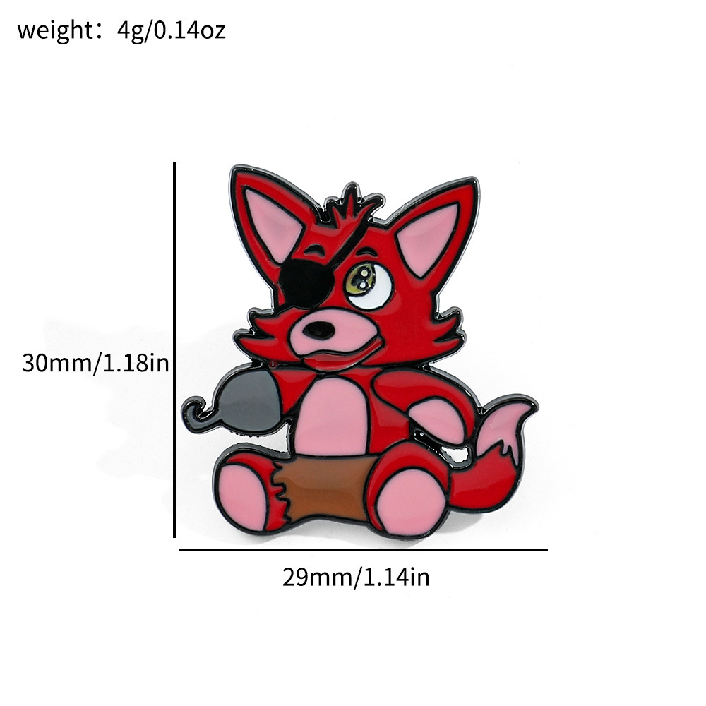 European and American cartoon horror adventure thriller game character peripheral metal badge toy bear brooch alloy accessories