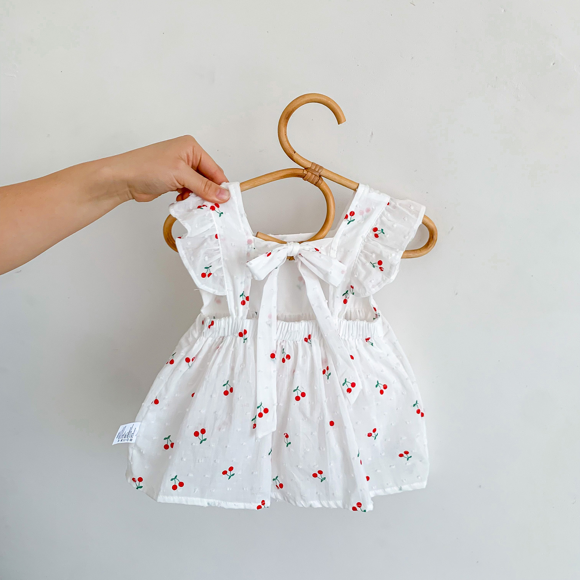 Baby Clothes Summer Thin Newborn Girl Baby Summer Clothes Bag Fart Clothes Climbing Clothes Princess Ha-Yi Cherry dress