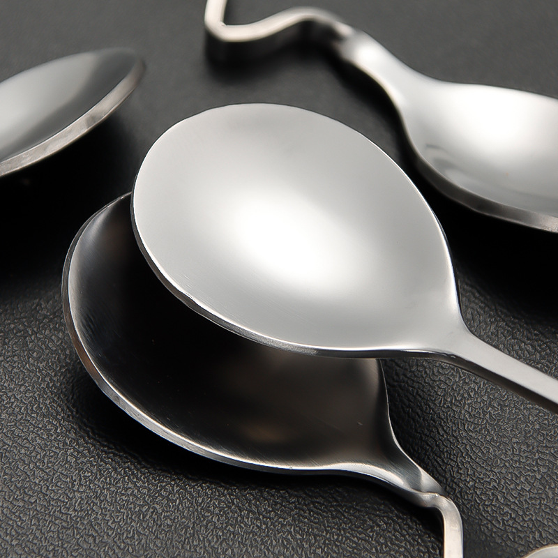 Creative Stainless Steel Coffee Stir Soup Spoon Twisted Hanging Cup Spoon Restaurant Hotel Curved Handle Twisted Spoon Coffee Milk Tea Curved