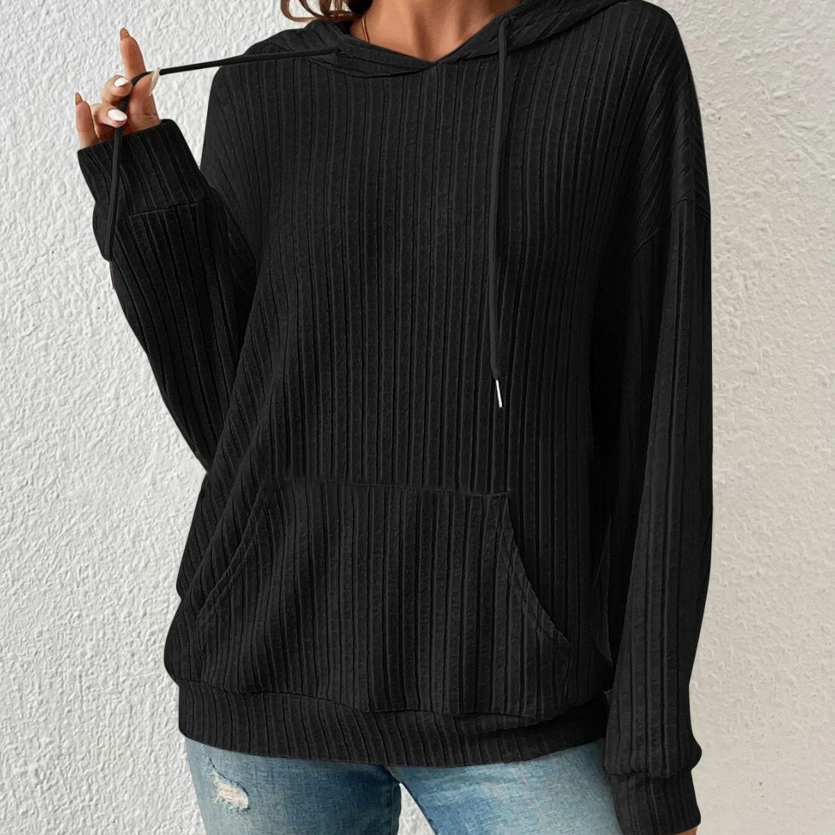 New cross-border European and American women's clothing Amazon sweater TEMU hooded pit kangaroo pocket sweatshirt