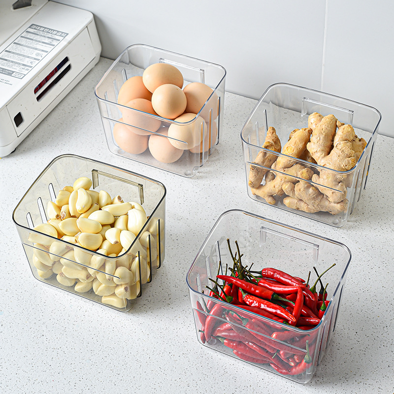Kitchen Wall-mounted Scallion, Ginger and Garlic Storage Basket Multi-functional Household Draining Basket Punch-free Dish and Seasoning Storage Rack