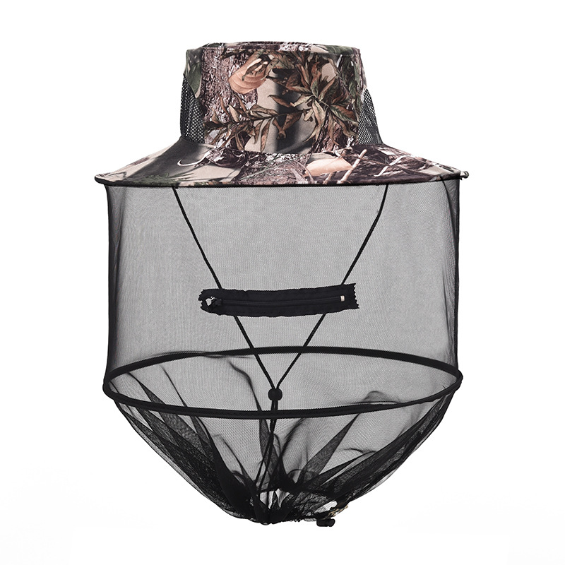 Gejiao shawl mosquito-proof cap outdoor fishing leisure cap Folding mesh beekeeping big hat insect-proof mask