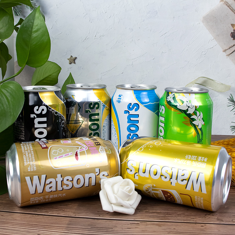 Watsons Watsons soda water wholesale 330ml * 24 canned whole box of original soup strength water drinks