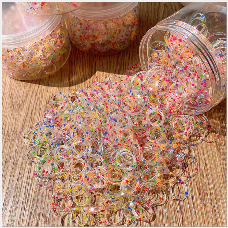 Girls' Disposable Rubber Band Tie Hair Does Not Hurt Hair Small Children's Hair Band Hair Rope Cute Baby Color Rubber Band