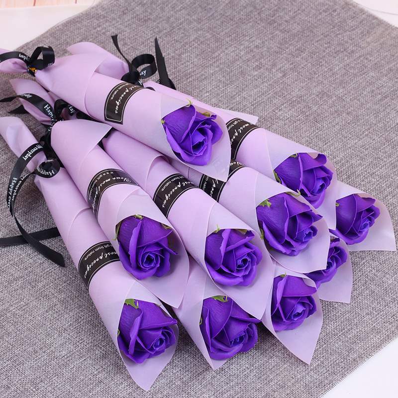 Teachers' Day Gifts Wholesale Rose Carnation Single Bright Soap Flower Festival Opening Activities Street Sweeping Promotion
