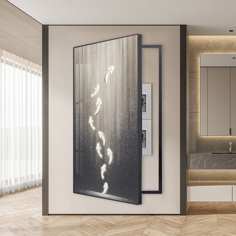 Oversized Meter Box Switch Box Shelter Decorative Painting Modern Simple Gold Porcelain Picture Vertical Fire Hydrant Hanging Painting