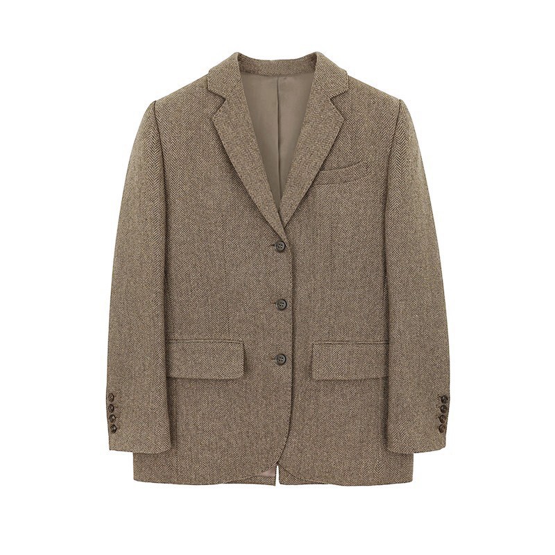 [spot] 2024 early spring Korean version of grov * e wool herringbone thickened wool suit jacket skirt set_voghion.com