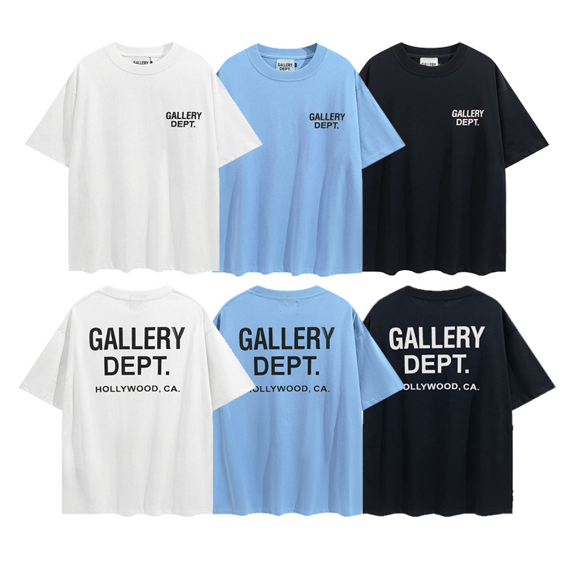 Summer fashion brand GALLERY DEPT letter slogan LOGO printing hip hop men and women casual round neck short sleeve t-shirt
