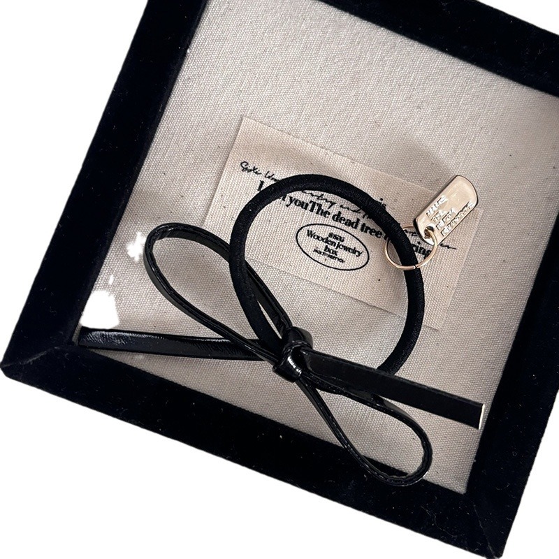 Κορεάτικη φουρκέτα Blogger ίδιου στυλ ρετρό απλή δερμάτινη φιόγκος με κλιπ από μπροστά μέχρι το μέτωπο, μαύρο κλιπ Liu, κλιπ φουρκέτας στο πλάι_voghion.com