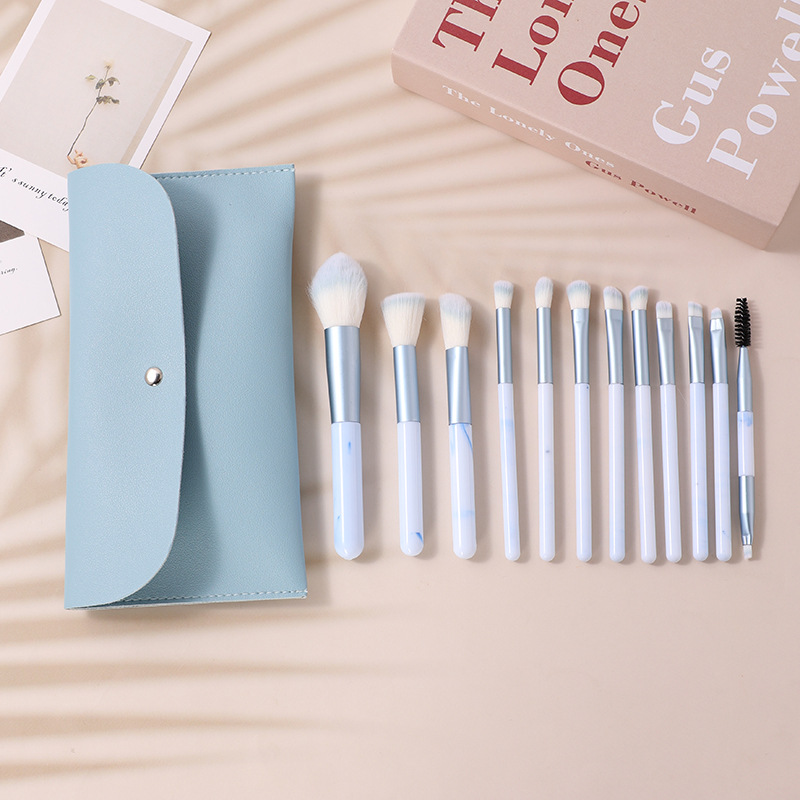 Novice set 12 clear sky makeup brush soft hair blush brush eye shadow brush point color brush concealer brush