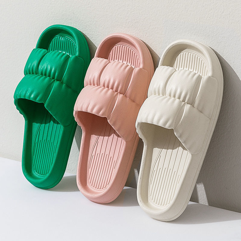 Slip-on slippers for women Summer home non-slip bathroom Bath couple thick bottom home home men's sandals summer outdoor wear