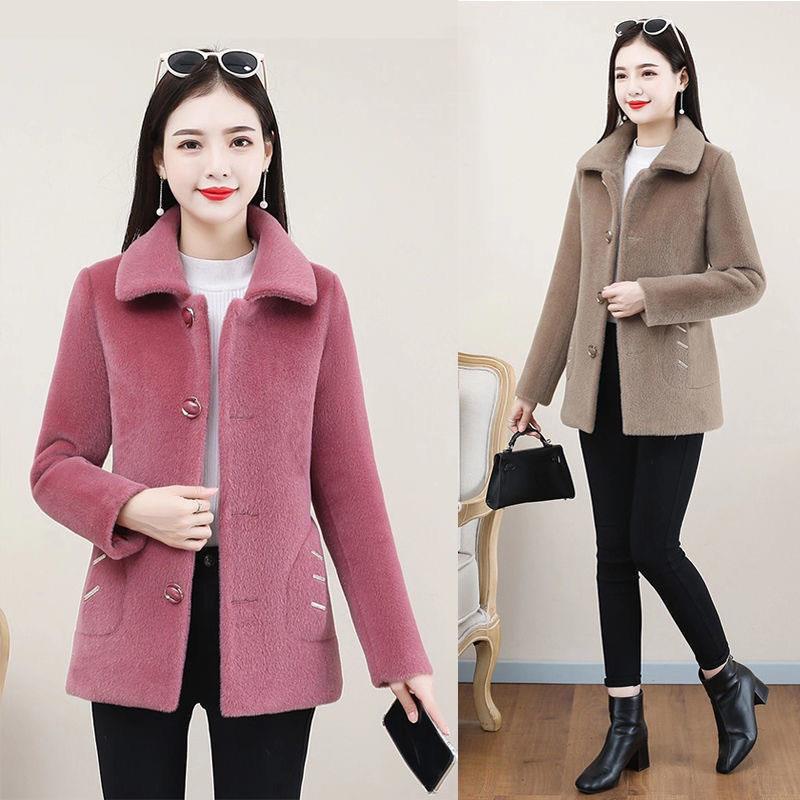 2022 Winter New Thickened Lamb Wool Coat Women's Large Size Korean-style Slimming Fur One-piece Particles Velvet Coat_voghion.com