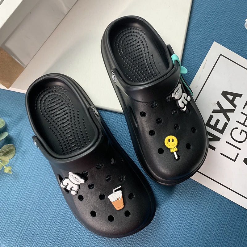 Monique Cave Shoes New Style Baotou EVA Thick Sole Men's and Women's Lovers' Shoes Beach Shoes Sandals Dual-Use Sandals