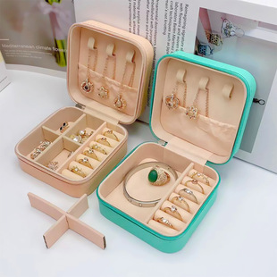 [TEMU Cross-border Explosions] Portable Palm Jewelry Box Ring Earrings Necklace Storage Box Simple Jewelry Box