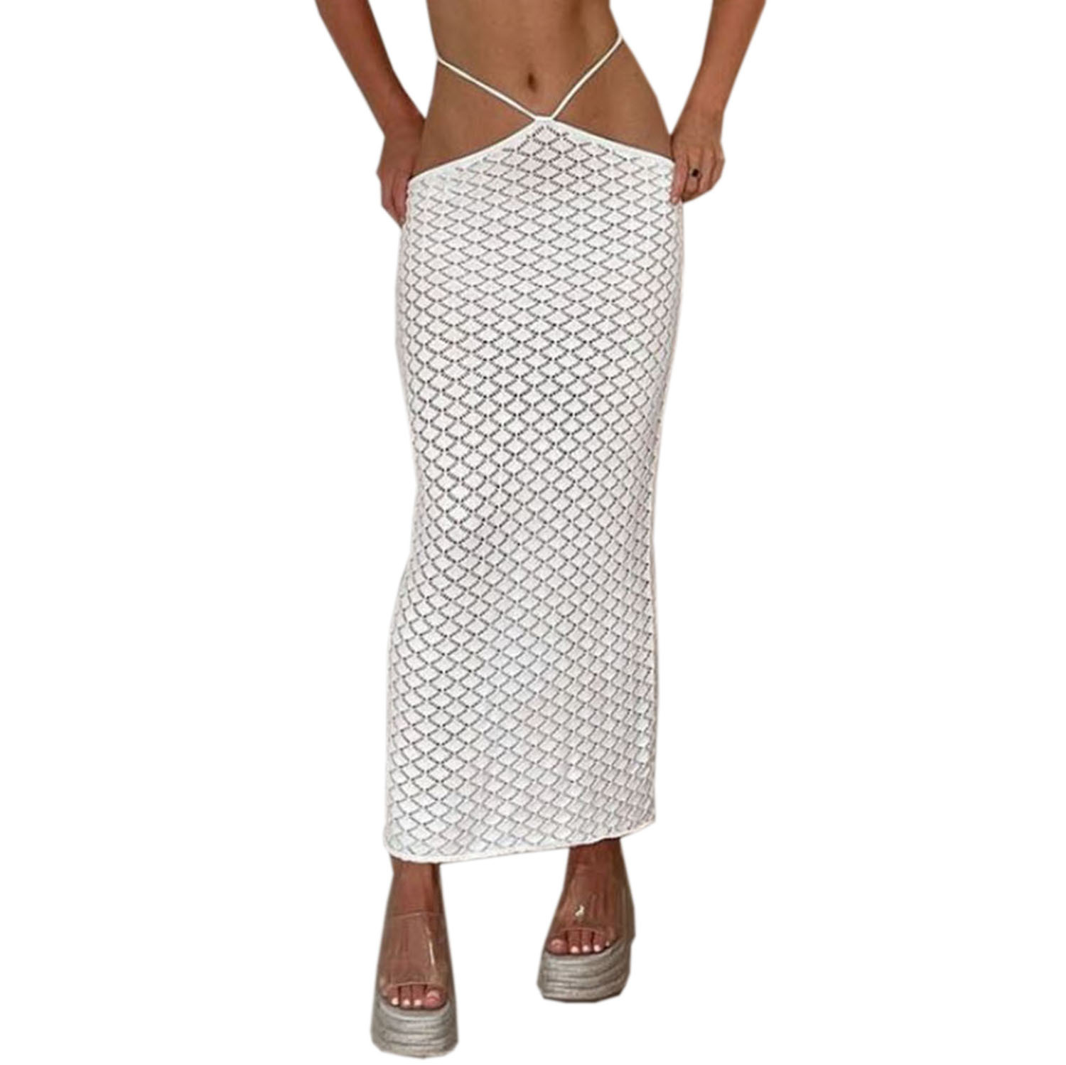 2022 Cross-border Spring and Summer AliExpress Amazon Independent Station Explosions Women's Waist Lace-up Mermaid Half-length Dress