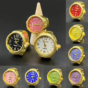 [Ring Watch] New Men's and Women's Casual Simple Joker Ring Watch Alloy Gold Case Gypsophila Factory Outlet
