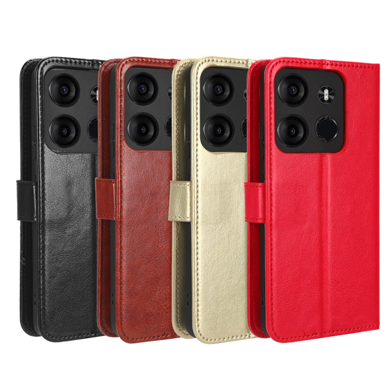 Applicable to Tecno Spark Go 2023 mobile phone case Smart 7HD mobile phone leather case Crazy Horse pattern flip card