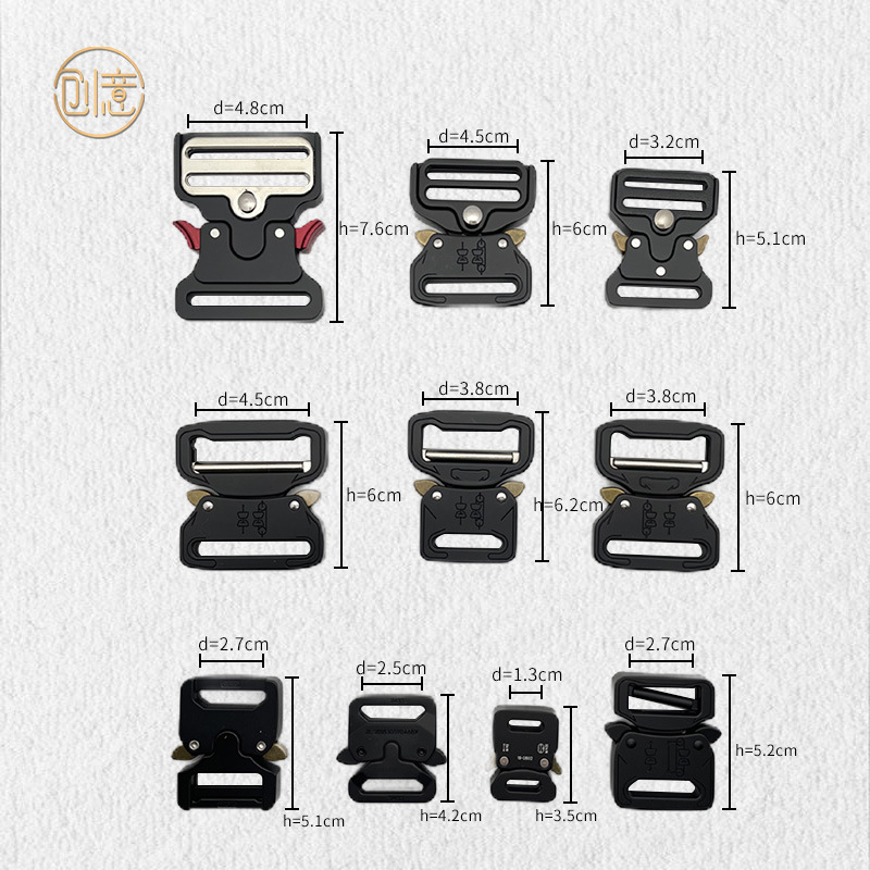 Factory direct multi-specification zinc alloy strength belt webbing adjustment buckle Cobra metal tactical buckle