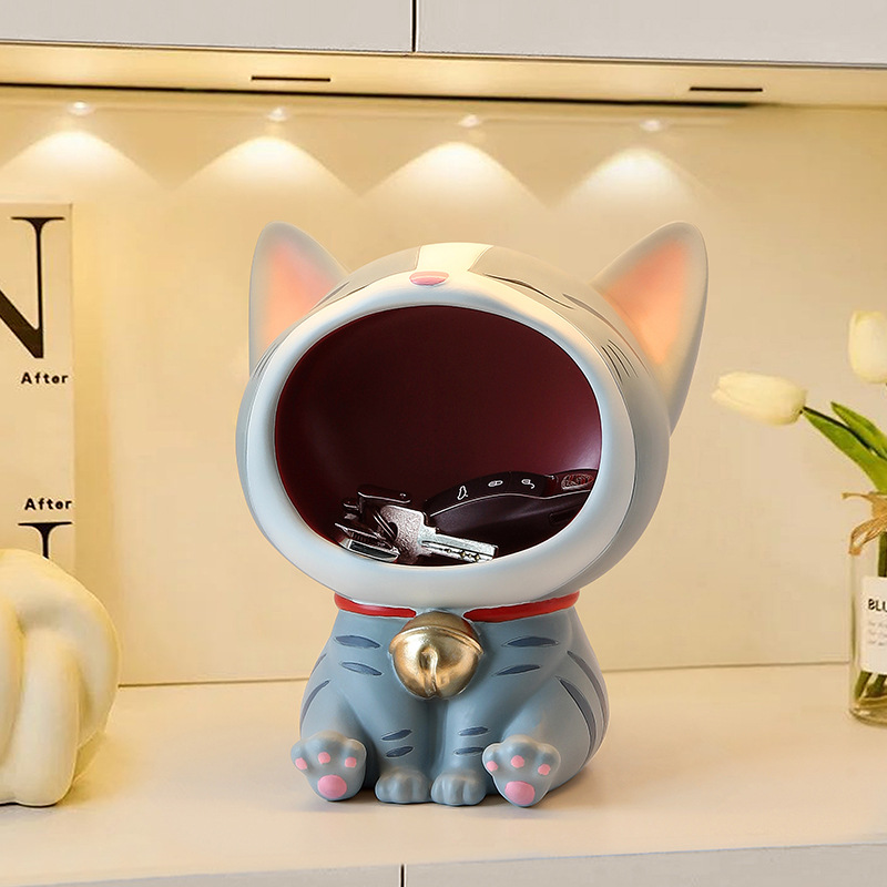 Creative cat key storage entryway ornaments cute home storage rack living room entry shoe cabinet home decorations
