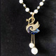 35. White chain blue single Swan