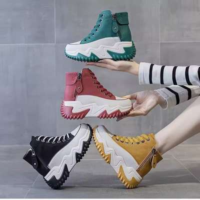 Popular daddy shoes for women 2023 autumn and winter New Niche high-top women's shoes thick bottom casual all-matching sneaker