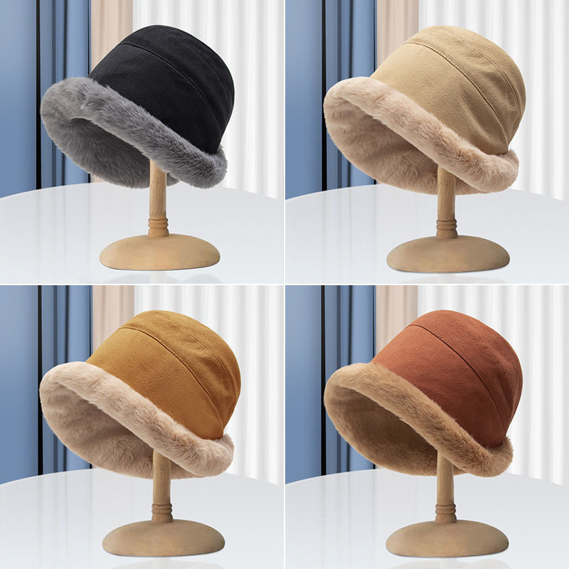 Winter Explosions Hat All-match Cold-proof Windproof Mongolian National Style Fisherman Hat Women's Thickened Warm Plush Pot Hat