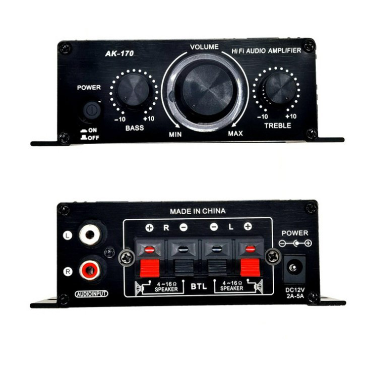 Amazon foreign trade Hot Mini amplifier AK-170 power amplifier 12V cross-border e-commerce dual channel power amplifier
