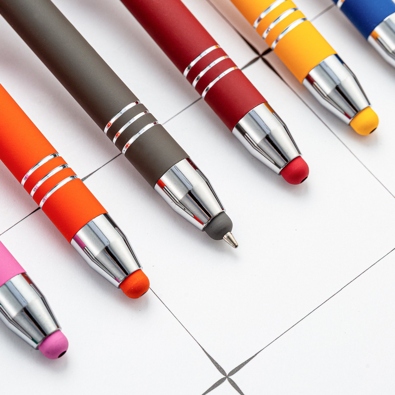Metal spray glue touch screen ballpoint pen mobile phone tablet handwriting capacitive pen aluminum rod lettering gift ballpoint pen press pen