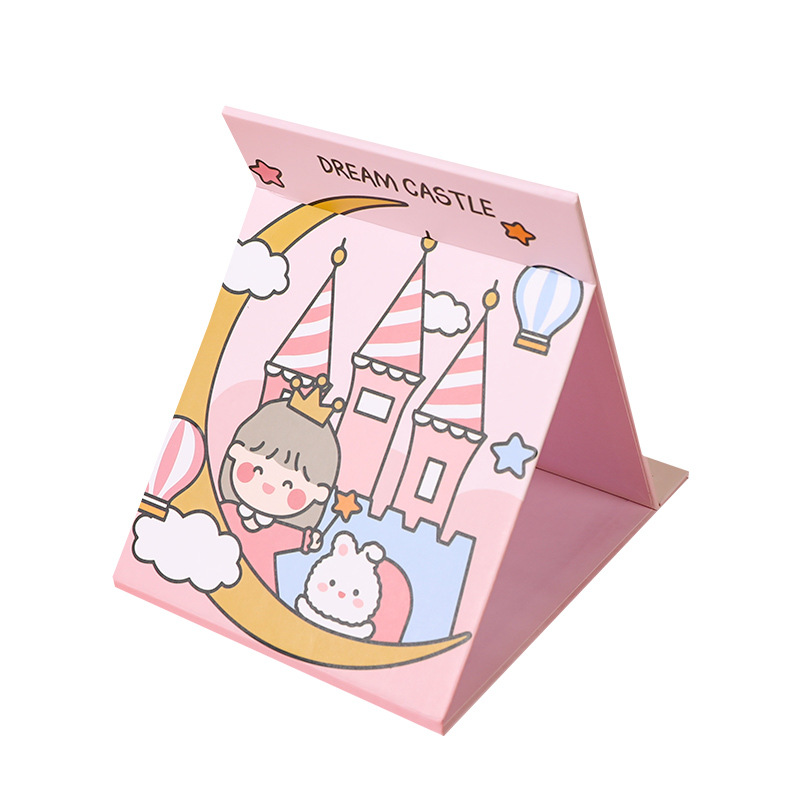 Korean cartoon folding makeup mirror desktop cute girl heart mirror portable mirror dormitory dressing mirror